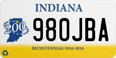IN license plate 980JBA