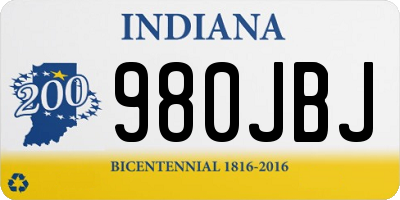 IN license plate 980JBJ