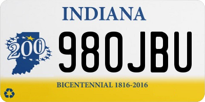 IN license plate 980JBU