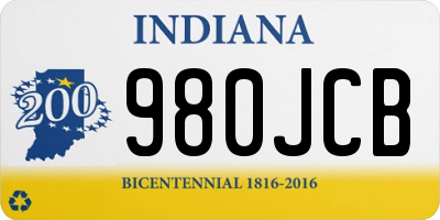 IN license plate 980JCB