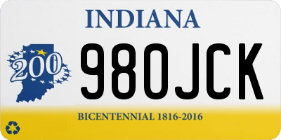 IN license plate 980JCK