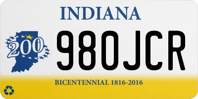 IN license plate 980JCR