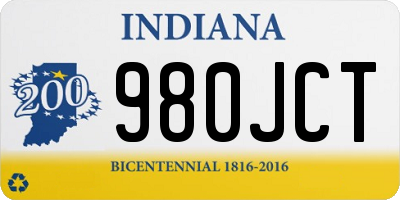 IN license plate 980JCT