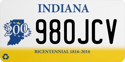 IN license plate 980JCV