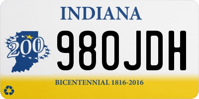 IN license plate 980JDH