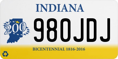IN license plate 980JDJ