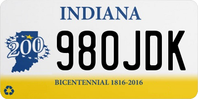 IN license plate 980JDK