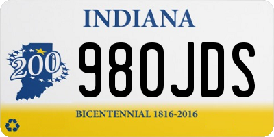 IN license plate 980JDS