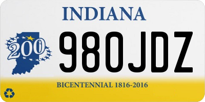 IN license plate 980JDZ