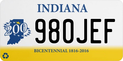 IN license plate 980JEF