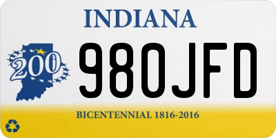 IN license plate 980JFD