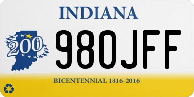 IN license plate 980JFF
