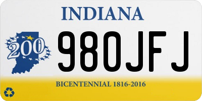 IN license plate 980JFJ