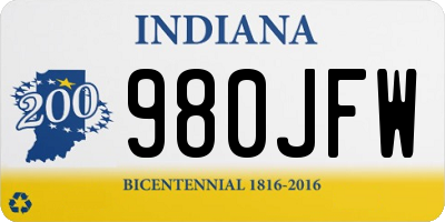 IN license plate 980JFW