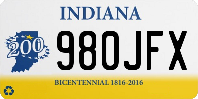 IN license plate 980JFX