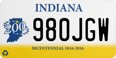 IN license plate 980JGW