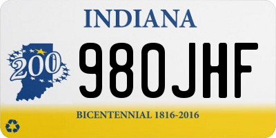 IN license plate 980JHF