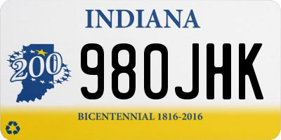 IN license plate 980JHK