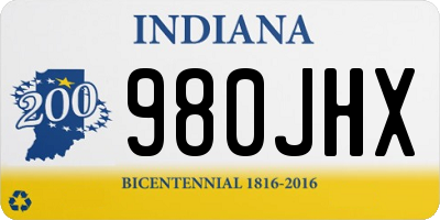IN license plate 980JHX