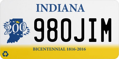IN license plate 980JIM