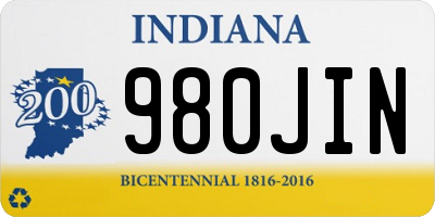 IN license plate 980JIN