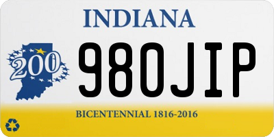IN license plate 980JIP