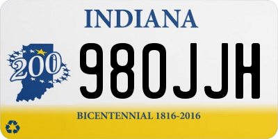 IN license plate 980JJH