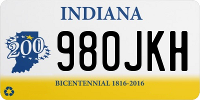 IN license plate 980JKH