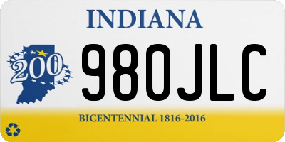 IN license plate 980JLC