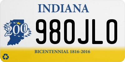 IN license plate 980JLO