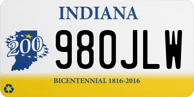 IN license plate 980JLW