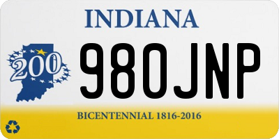 IN license plate 980JNP