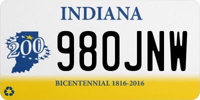 IN license plate 980JNW