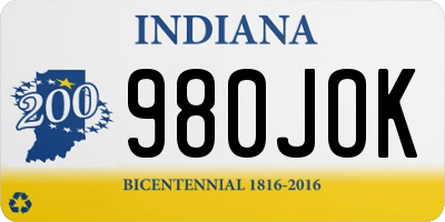 IN license plate 980JOK