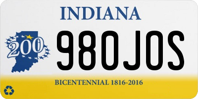 IN license plate 980JOS