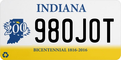 IN license plate 980JOT
