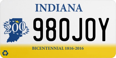IN license plate 980JOY