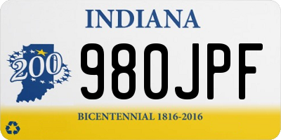 IN license plate 980JPF
