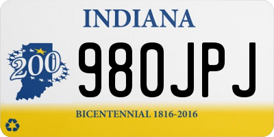 IN license plate 980JPJ