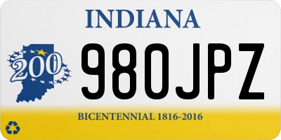 IN license plate 980JPZ