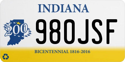 IN license plate 980JSF
