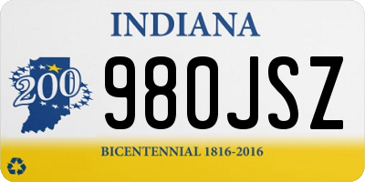 IN license plate 980JSZ