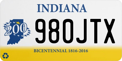 IN license plate 980JTX