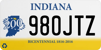 IN license plate 980JTZ