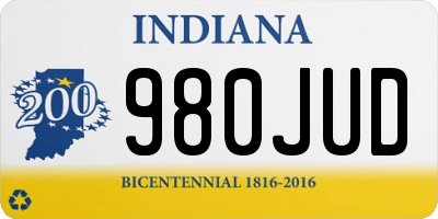 IN license plate 980JUD