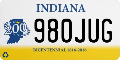 IN license plate 980JUG