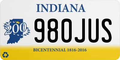 IN license plate 980JUS