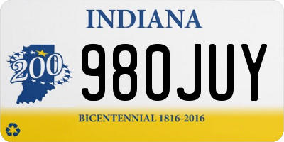 IN license plate 980JUY
