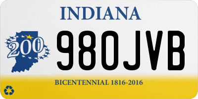 IN license plate 980JVB
