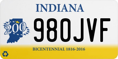 IN license plate 980JVF